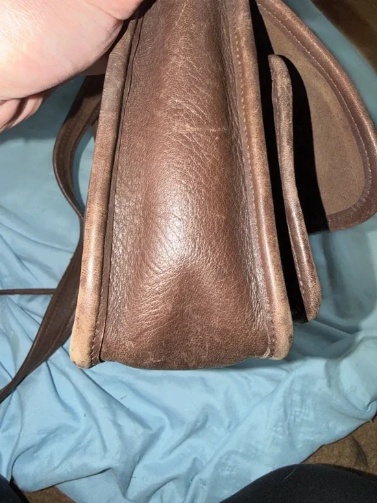 Vintage Coach Station Bag 9061 Brown Leather Crossbody USA Made Turnlock - Picture 11 of 14